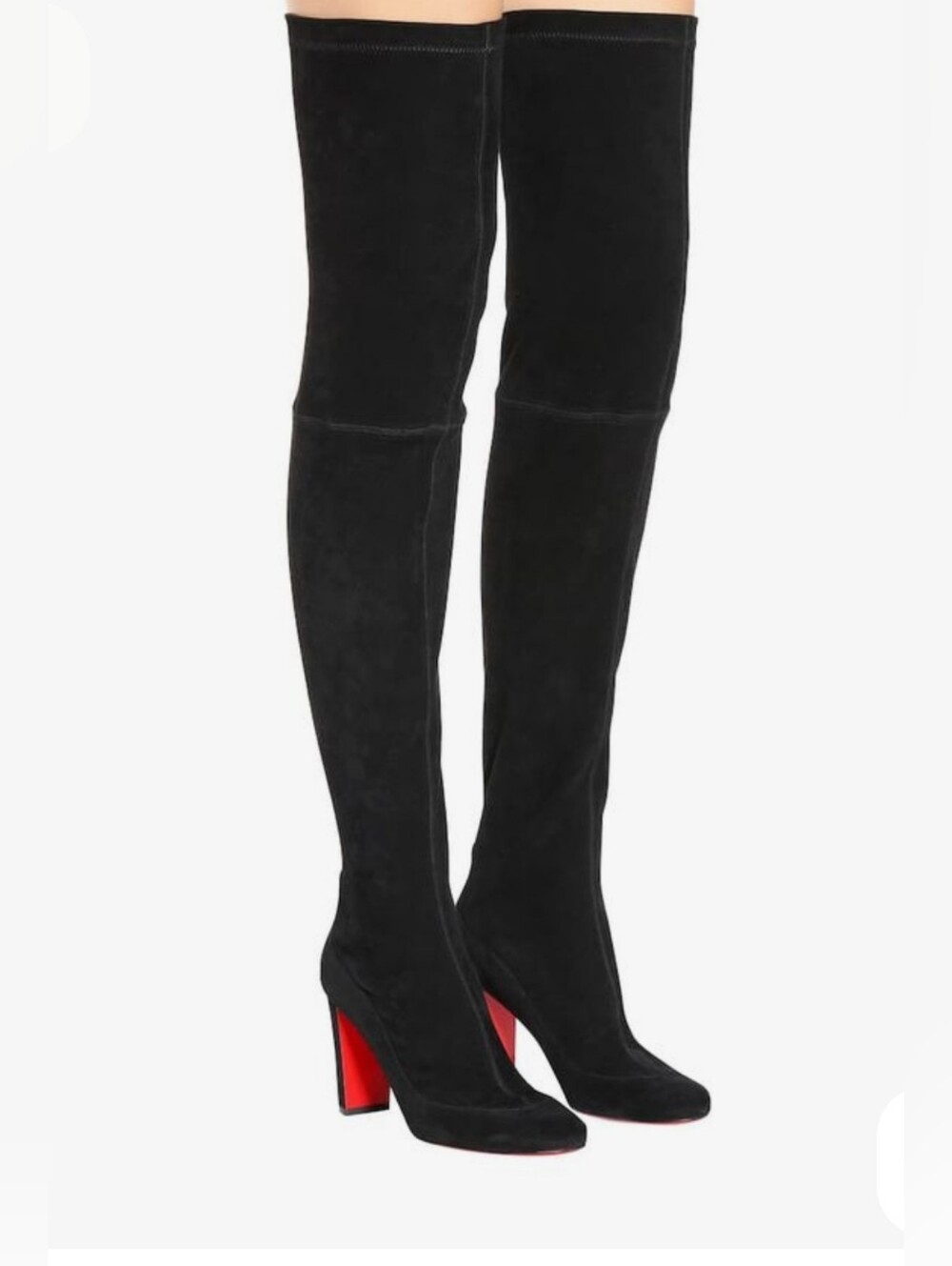 Christian Louboutin black suede over-the-knee